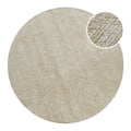 Kurzflor Teppich Rund Sand Beige aus Schurwolle "Hamptons THIRTEEN" WECONhome