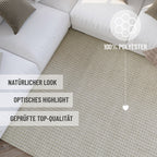 Kurzflor Teppich Rund Creme Weiß "Hamptons THIRTY" WECONhome