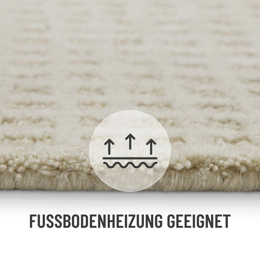 Kurzflor Teppich Creme Weiß "Hamptons THIRTY" WECONhome
