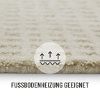 Kurzflor Teppich Rund Creme Weiß "Hamptons THIRTY" WECONhome
