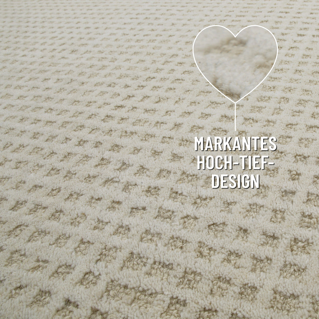Kurzflor Teppich Creme Weiß "Hamptons THIRTY" WECONhome