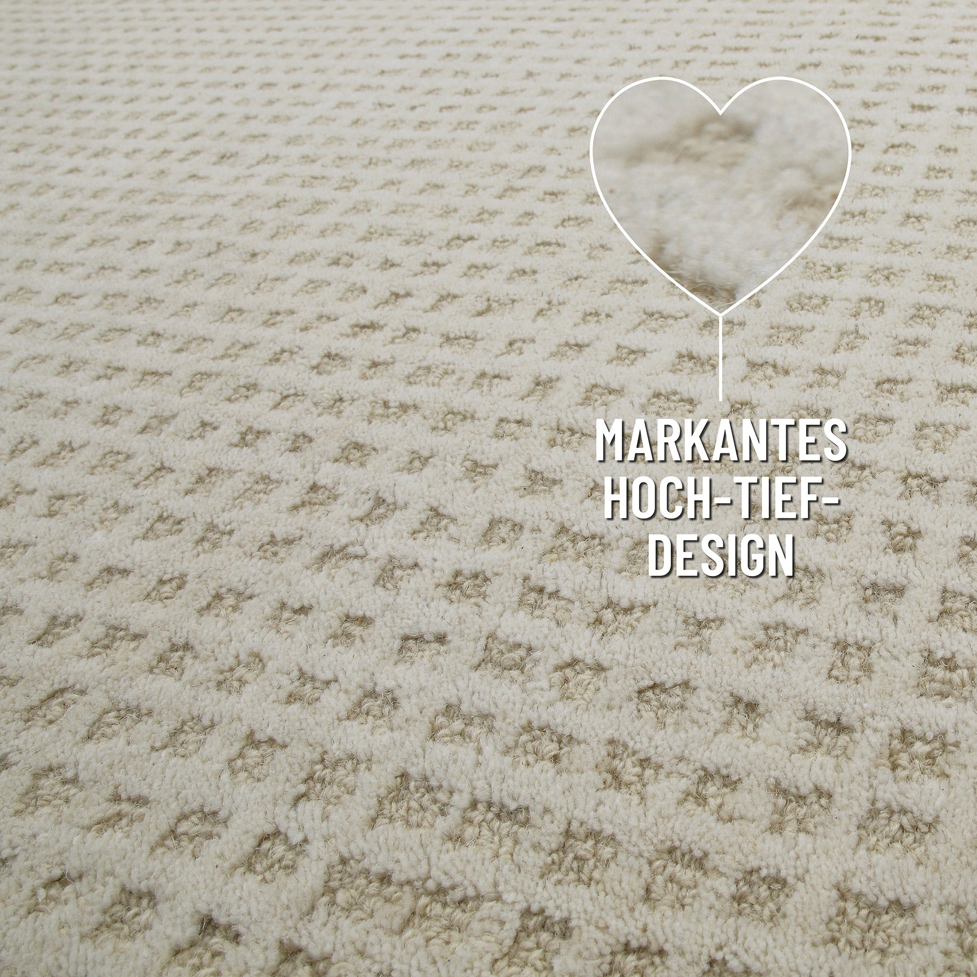 Kurzflor Teppich Creme Weiß "Hamptons THIRTY" WECONhome