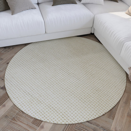 Kurzflor Teppich Rund Creme Weiß "Hamptons THIRTY" WECONhome