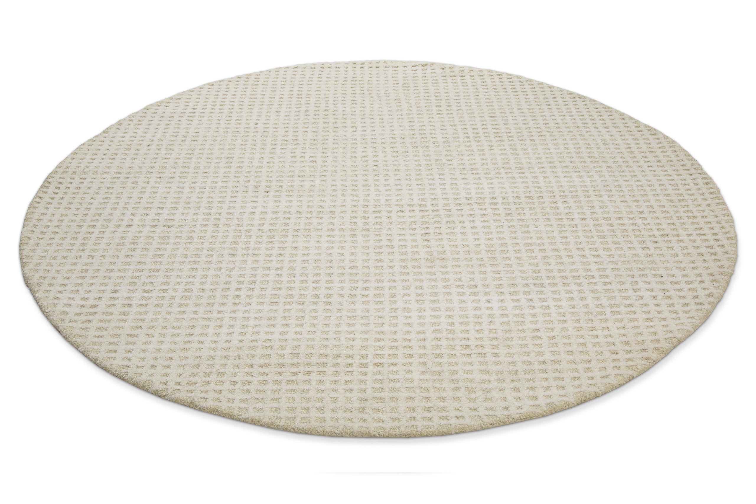 Kurzflor Teppich Rund Creme Weiß "Hamptons THIRTY" WECONhome