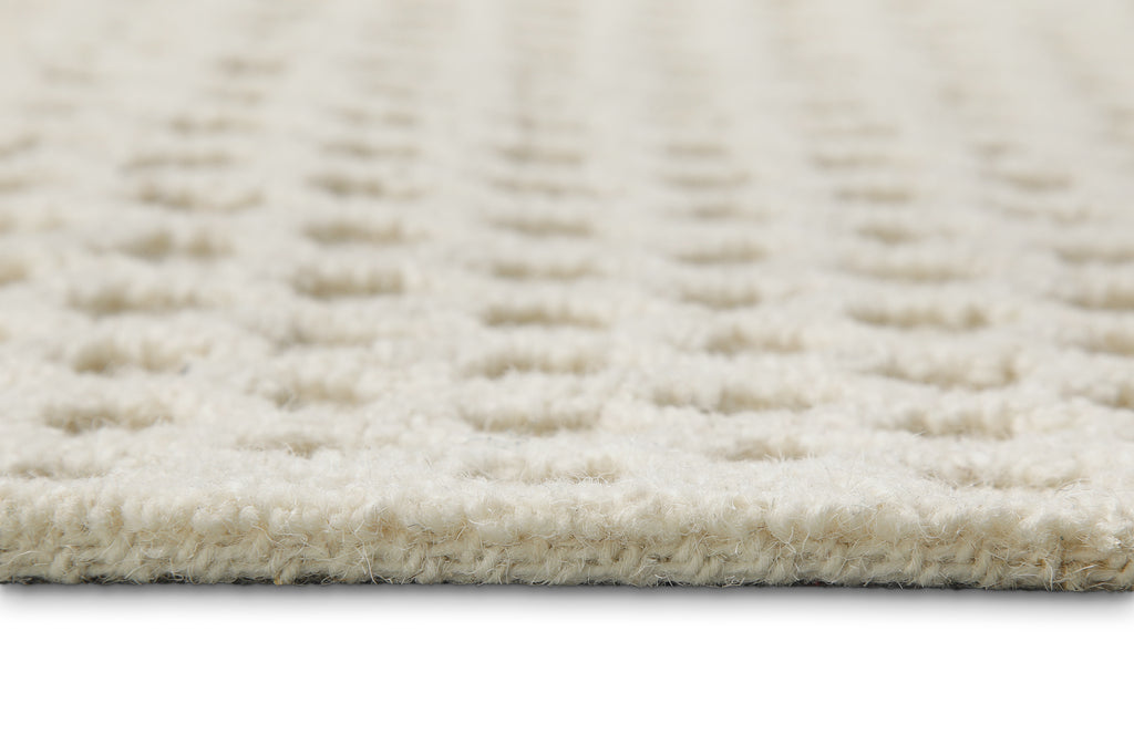 Kurzflor Teppich Rund Creme Weiß aus Schurwolle "Hamptons THIRTYEIGHT" WECONhome