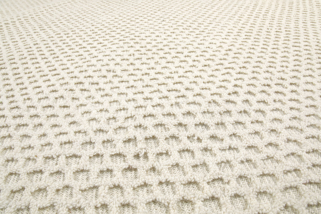 Kurzflor Teppich Rund Creme Weiß aus Schurwolle "Hamptons THIRTYEIGHT" WECONhome