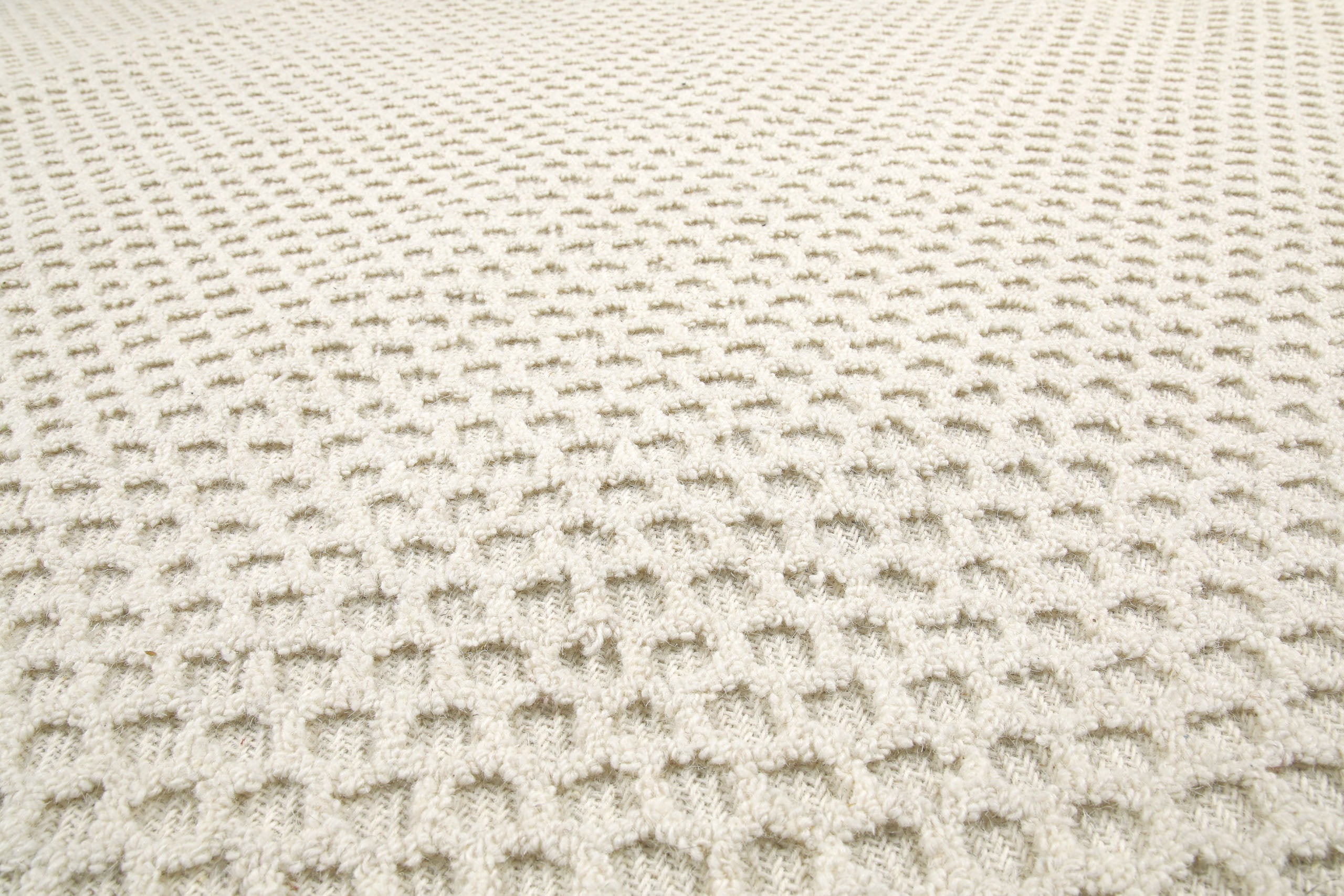 Kurzflor Teppich Rund Creme Weiß aus Schurwolle "Hamptons THIRTYEIGHT" WECONhome