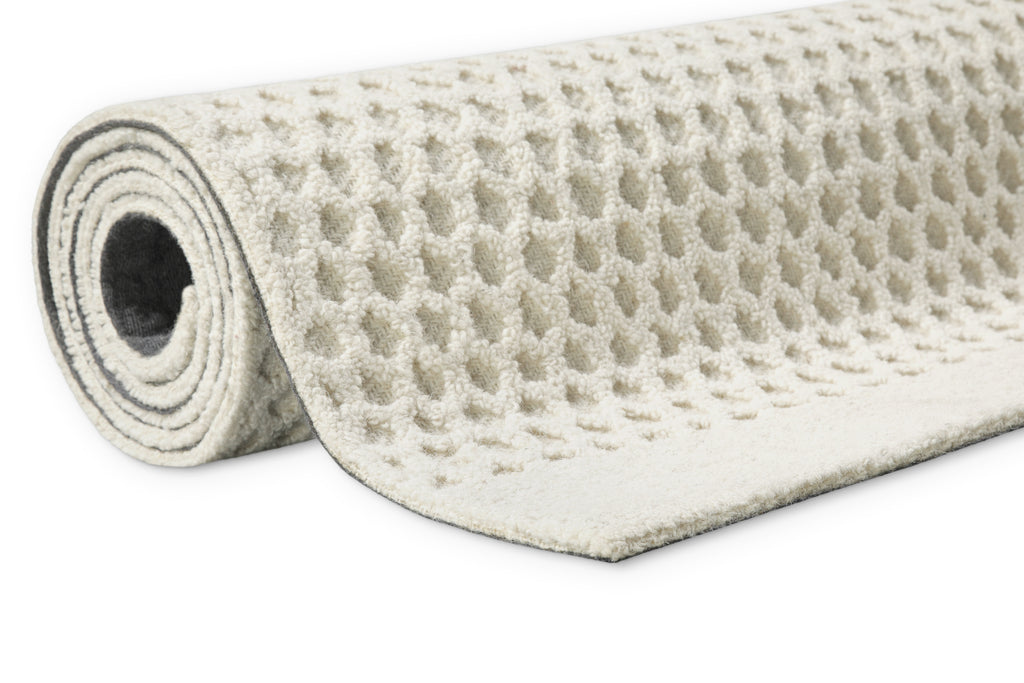 Kurzflor Teppich Creme Weiß aus Schurwolle "Hamptons THIRTYEIGHT" WECONhome