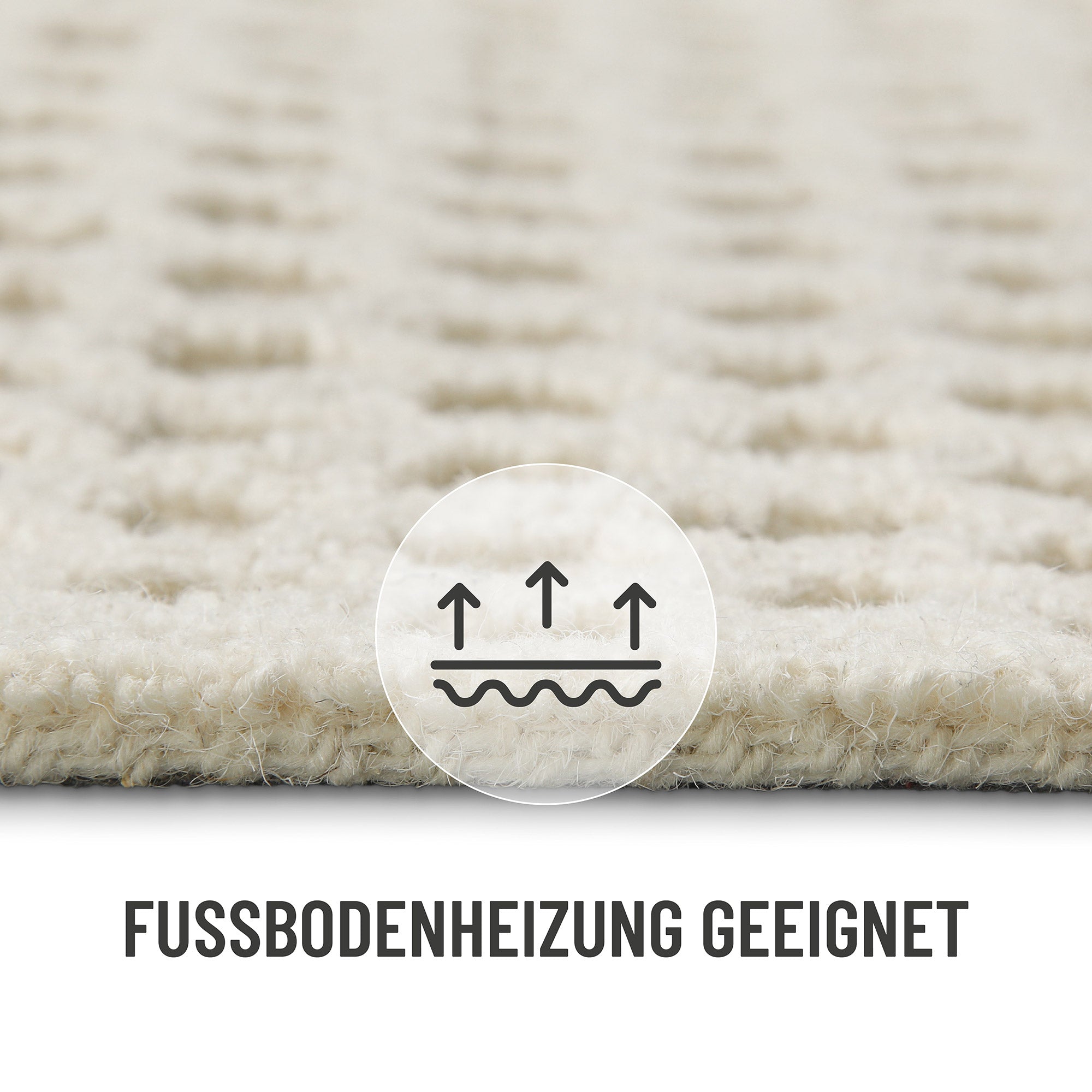 Kurzflor Teppich Rund Creme Weiß aus Schurwolle "Hamptons THIRTYEIGHT" WECONhome