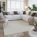 Kurzflor Teppich Creme Weiß aus Schurwolle "Hamptons THIRTYEIGHT" WECONhome