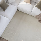Kurzflor Teppich Creme Weiß aus Schurwolle "Hamptons THIRTYEIGHT" WECONhome