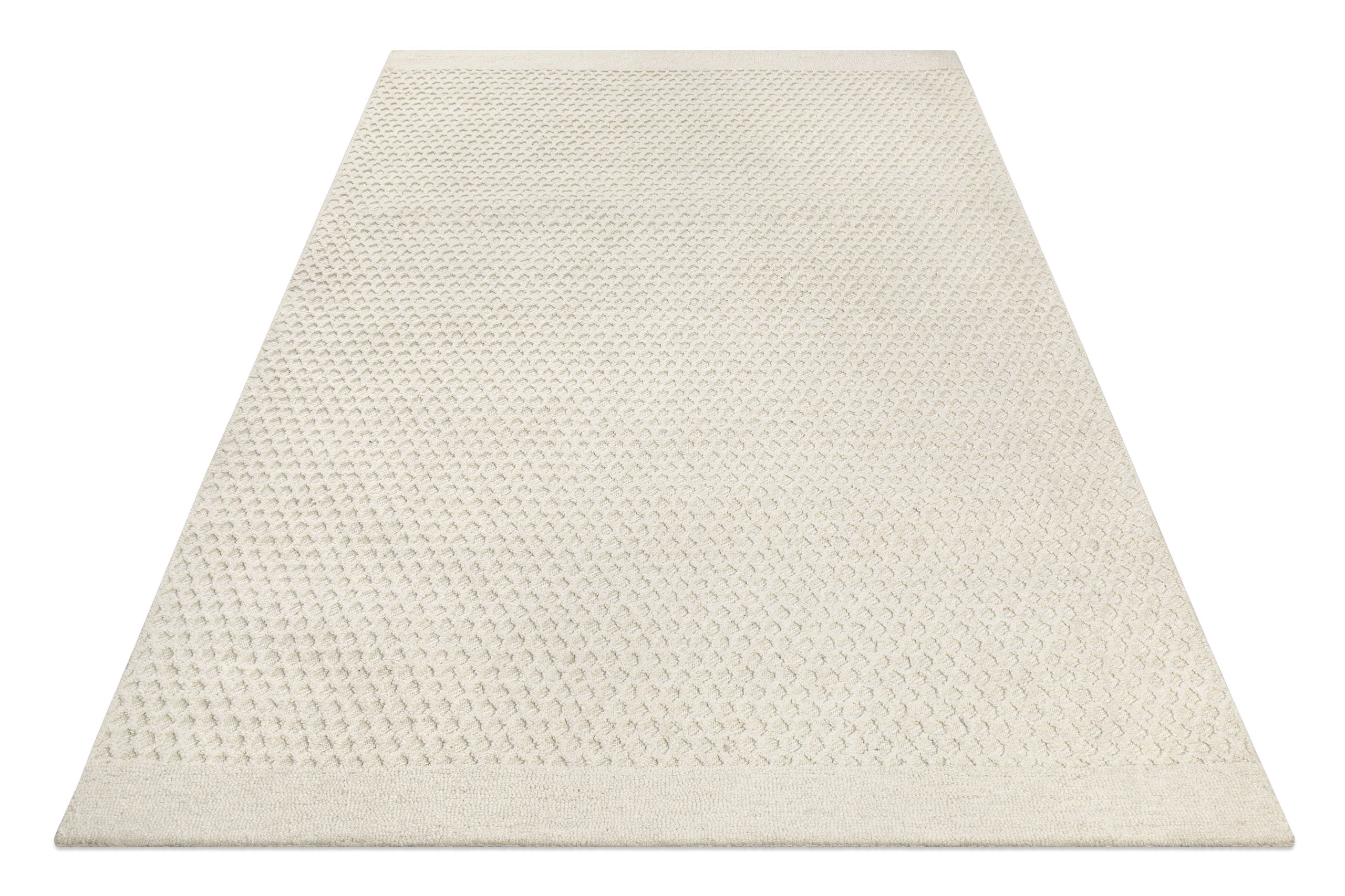 Kurzflor Teppich Creme Weiß aus Schurwolle "Hamptons THIRTYEIGHT" WECONhome