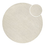 Kurzflor Teppich Rund Creme Weiß aus Schurwolle "Hamptons THIRTYEIGHT" WECONhome