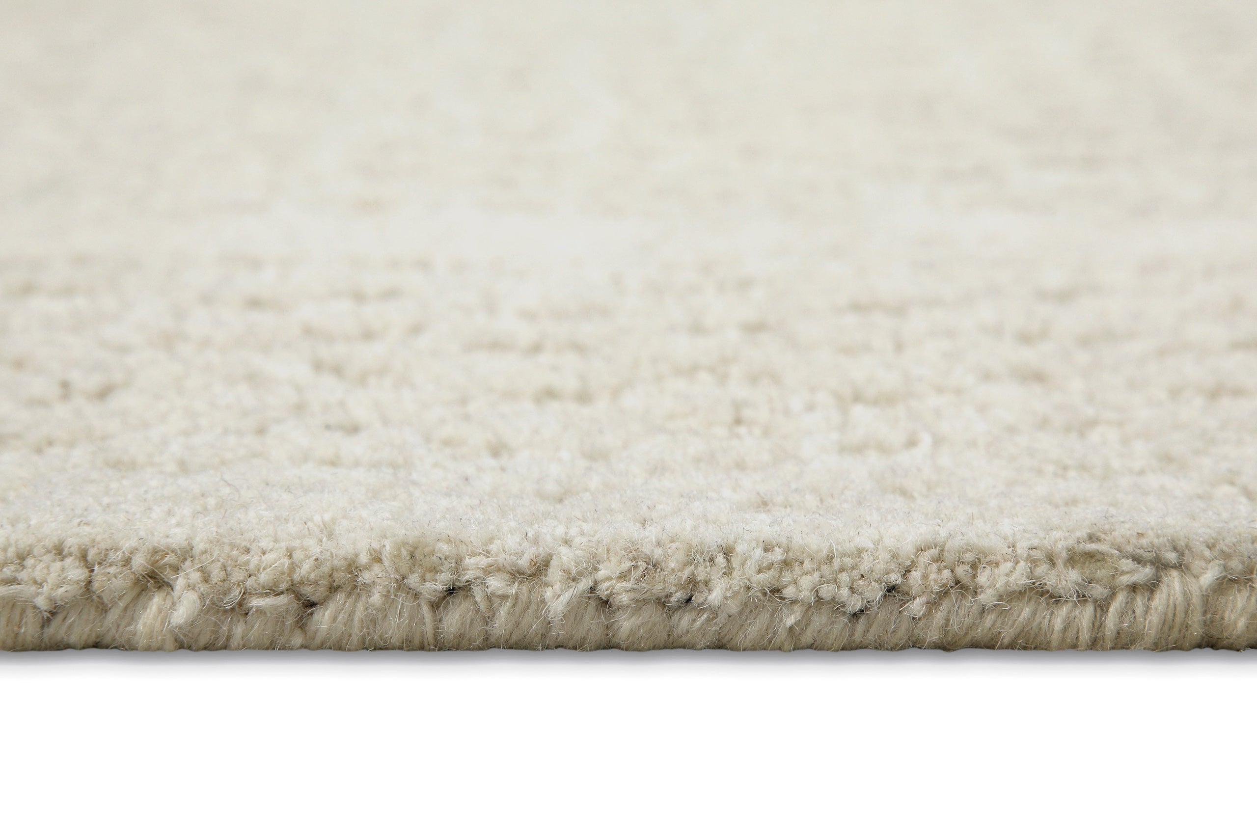 Kurzflor Teppich Creme Weiß aus Schurwolle "Hamptons THIRTYFIVE" WECONhome