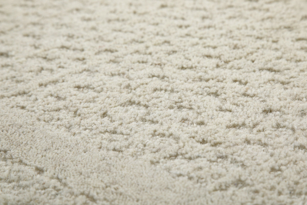 Kurzflor Teppich Rund Creme Weiß aus Schurwolle "Hamptons THIRTYFIVE" WECONhome