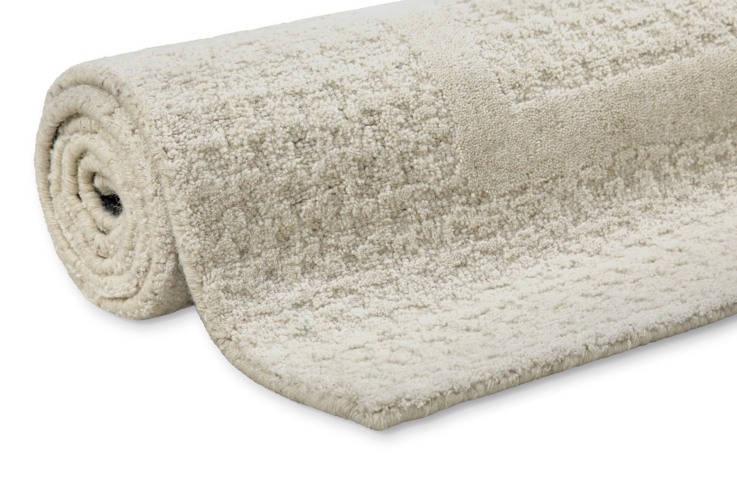 Kurzflor Teppich Creme Weiß aus Schurwolle "Hamptons THIRTYFIVE" WECONhome