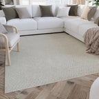 Kurzflor Teppich Creme Weiß aus Schurwolle "Hamptons THIRTYFIVE" WECONhome