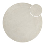 Kurzflor Teppich Rund Creme Weiß aus Schurwolle "Hamptons THIRTYFIVE" WECONhome
