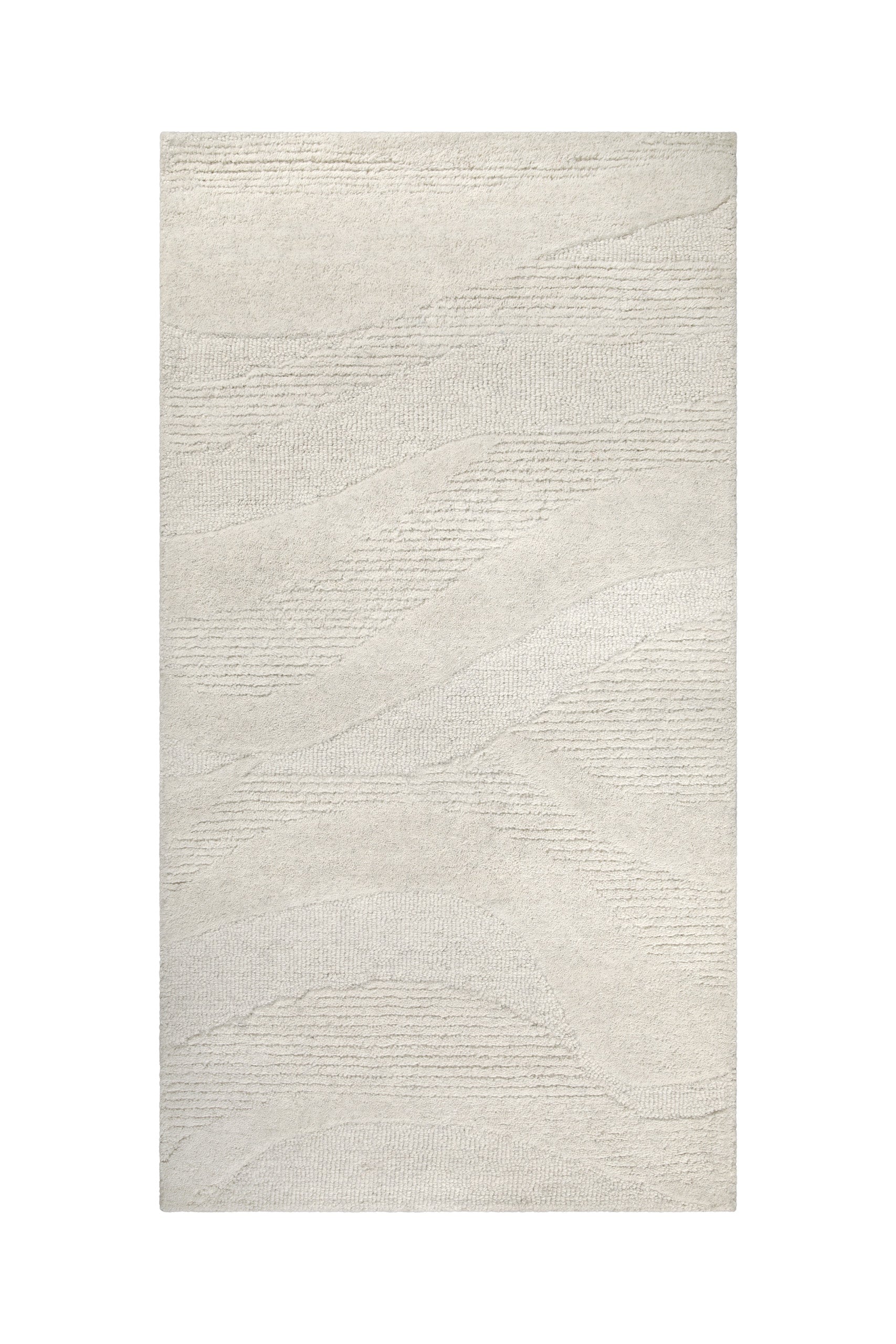 Kurzflor Teppich Creme Weiß meliert aus Schurwolle "Hamptons THIRTYFOUR" WECONhome