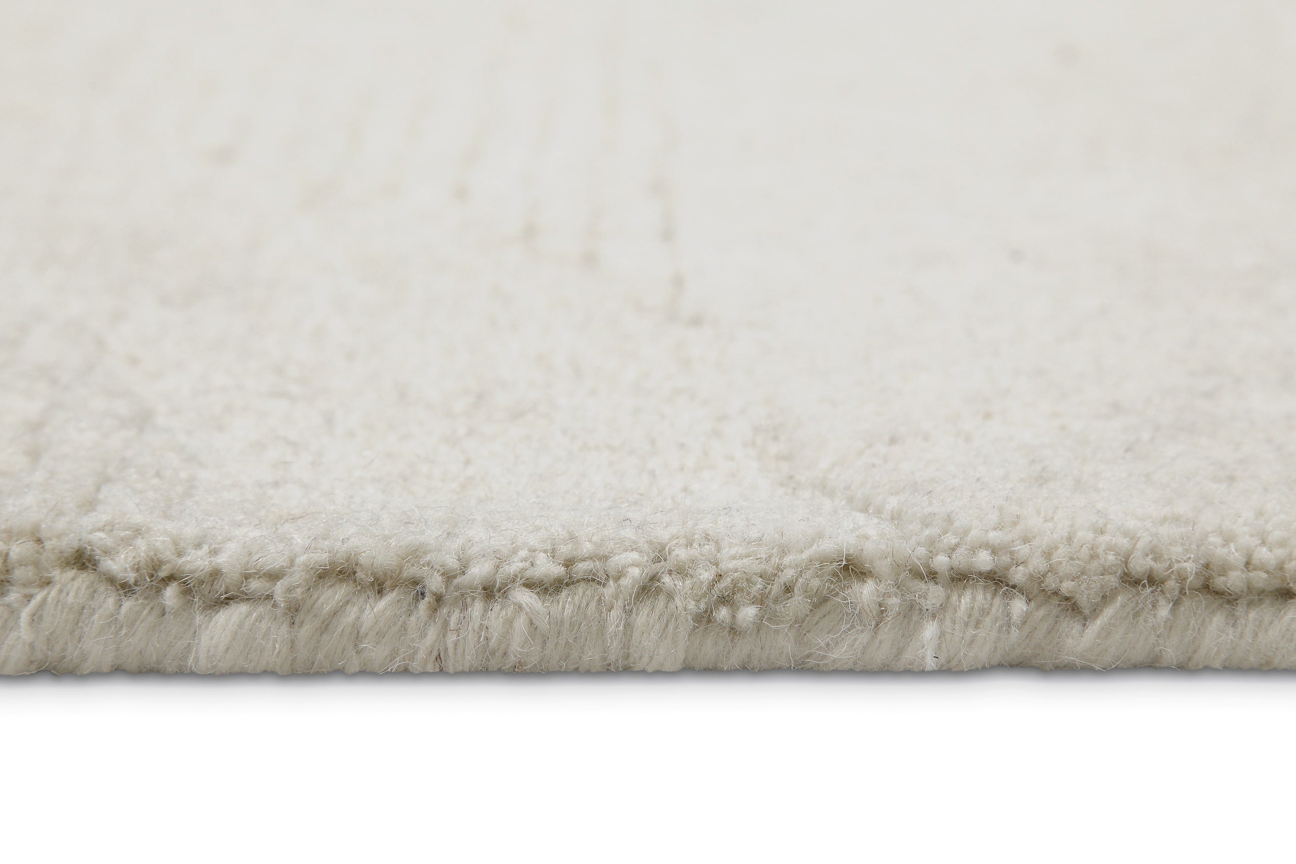 Kurzflor Teppich Creme Weiß meliert aus Schurwolle "Hamptons THIRTYFOUR" WECONhome