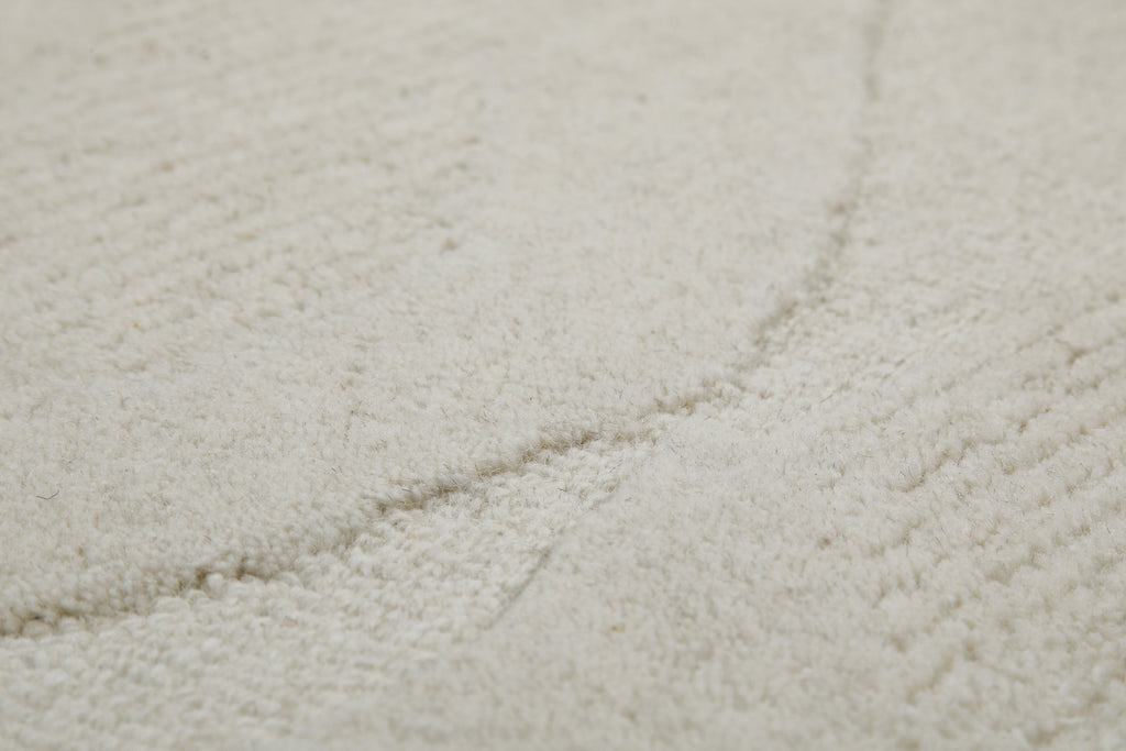 Kurzflor Teppich Creme Weiß meliert aus Schurwolle "Hamptons THIRTYFOUR" WECONhome