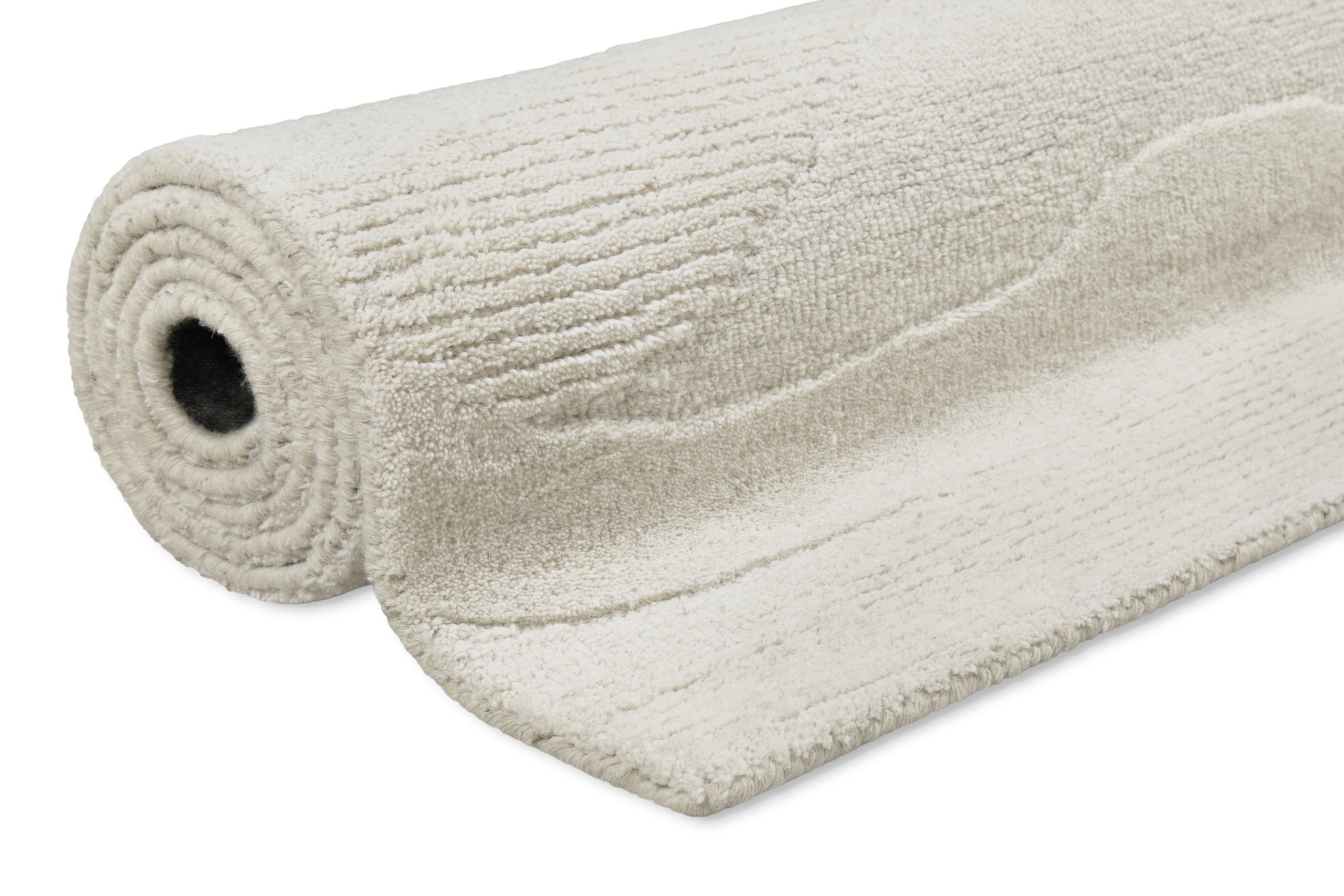 Kurzflor Teppich Creme Weiß meliert aus Schurwolle "Hamptons THIRTYFOUR" WECONhome