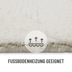 Kurzflor Teppich Creme Weiß meliert aus Schurwolle "Hamptons THIRTYFOUR" WECONhome