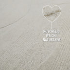 Kurzflor Teppich Rund Creme Weiß meliert aus Schurwolle "Hamptons THIRTYFOUR" WECONhome