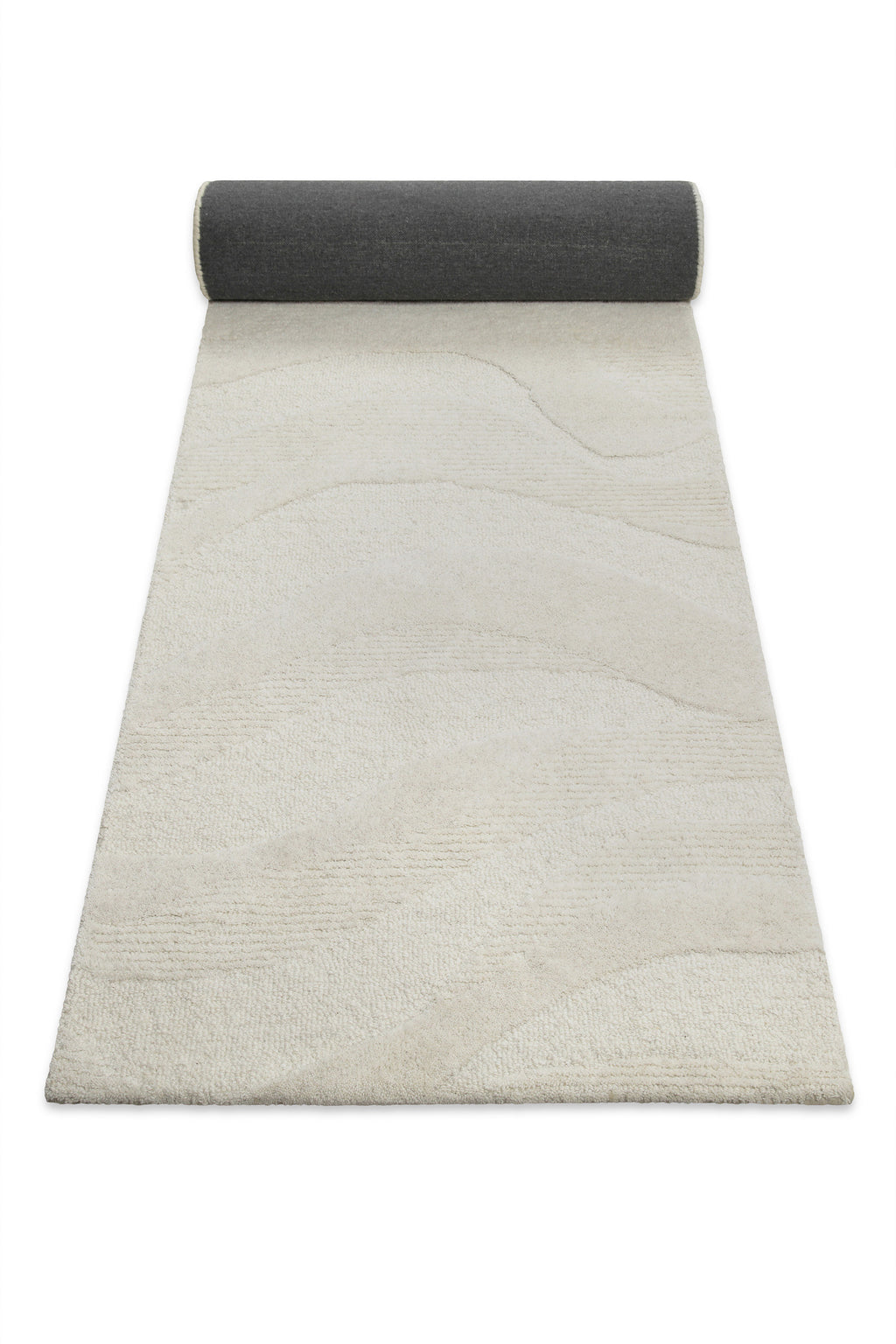 Kurzflor Teppich Creme Weiß meliert aus Schurwolle "Hamptons THIRTYFOUR" WECONhome