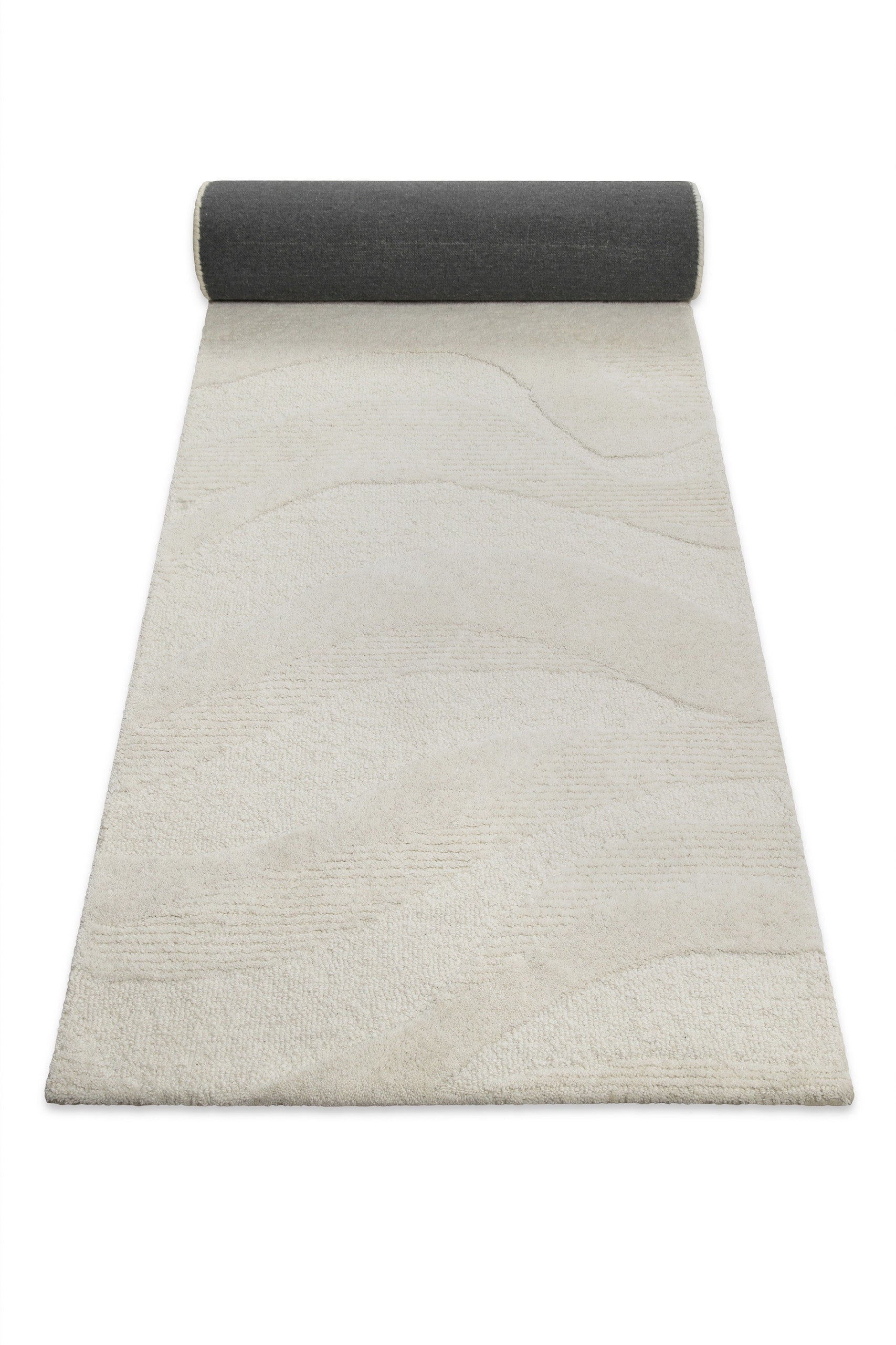 Kurzflor Teppich Creme Weiß meliert aus Schurwolle "Hamptons THIRTYFOUR" WECONhome