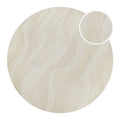Kurzflor Teppich Rund Creme Weiß meliert aus Schurwolle "Hamptons THIRTYFOUR" WECONhome