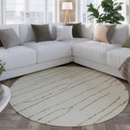 Kurzflor Teppich Rund Creme Weiß "Hamptons THIRTYNINE" WECONhome