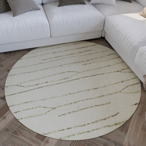Kurzflor Teppich Rund Creme Weiß "Hamptons THIRTYNINE" WECONhome