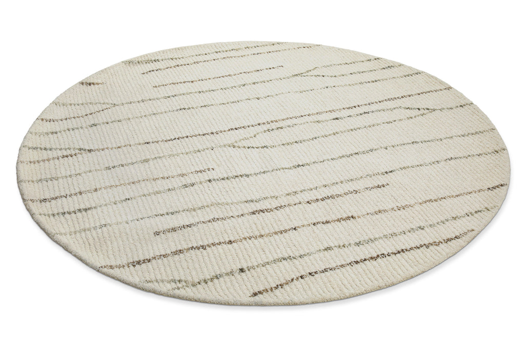 Kurzflor Teppich Rund Creme Weiß "Hamptons THIRTYNINE" WECONhome