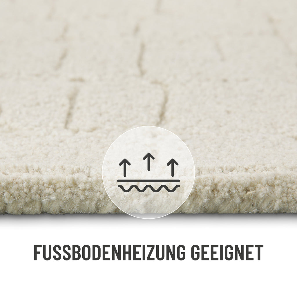 Kurzflor Teppich Creme Weiß "Hamptons THIRTYONE" WECONhome