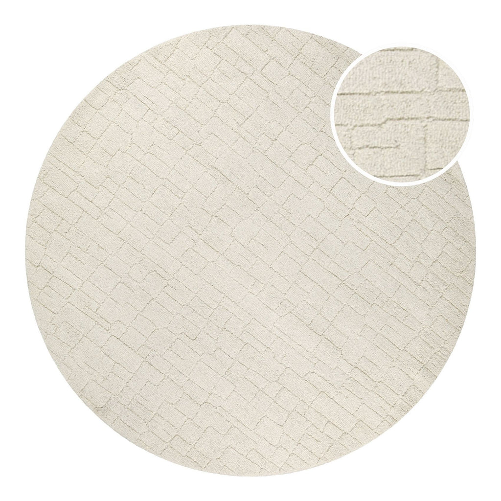 Kurzflor Teppich Rund Creme Weiß "Hamptons THIRTYONE" WECONhome