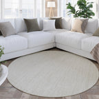 Kurzflor Teppich Rund Creme Weiß "Hamptons THIRTYONE" WECONhome