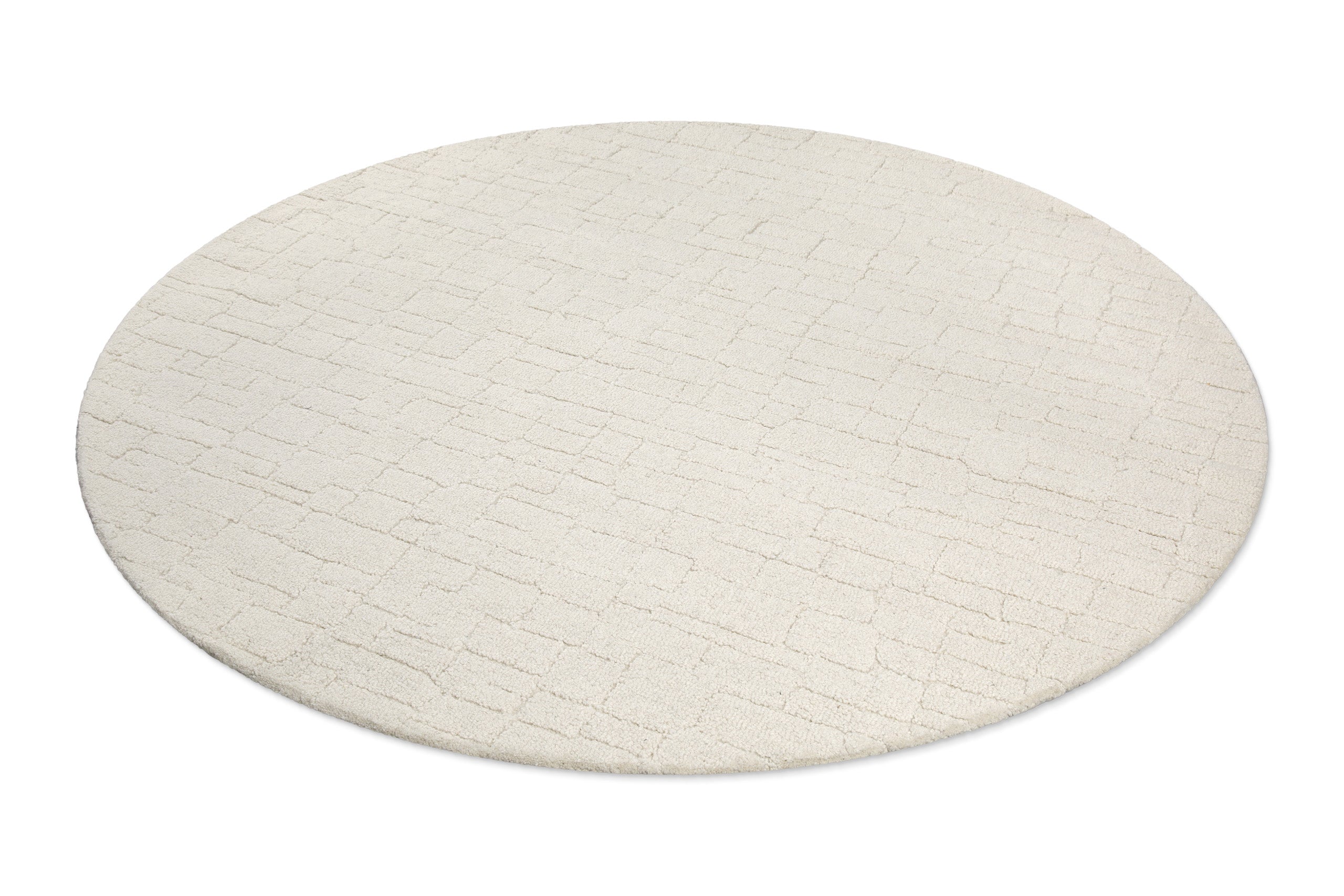 Kurzflor Teppich Rund Creme Weiß "Hamptons THIRTYONE" WECONhome