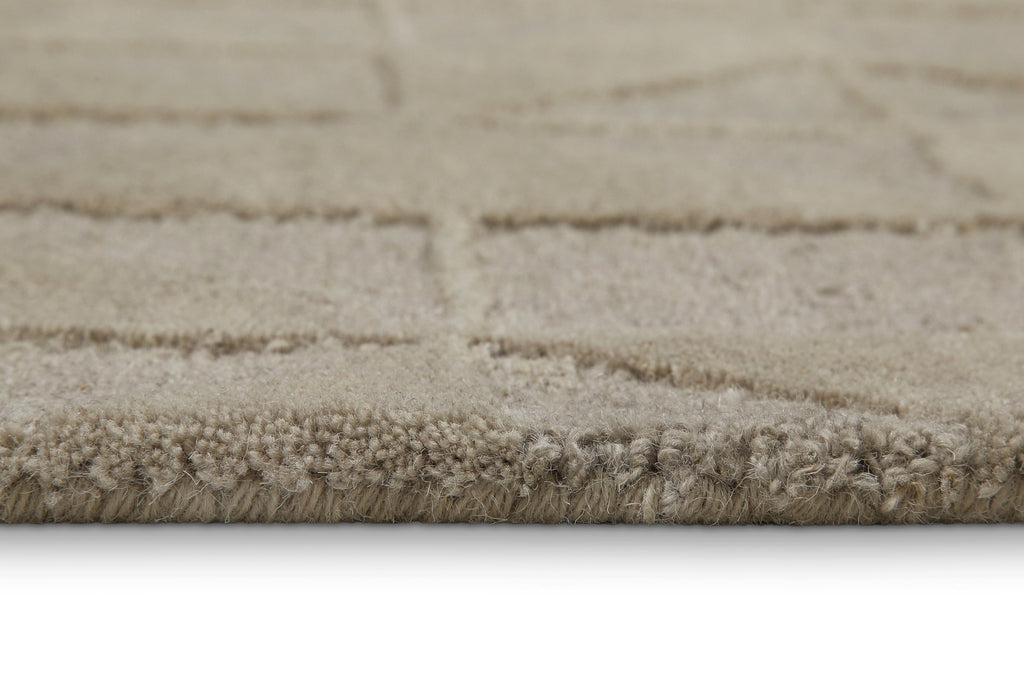 Kurzflor Teppich Sand Beige aus Schurwolle "Hamptons THIRTYSEVEN" WECONhome