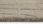 Kurzflor Teppich Rund Sand Beige aus Schurwolle "Hamptons THIRTYSEVEN" WECONhome