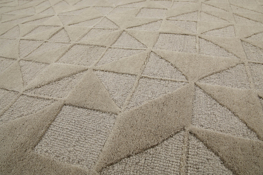 Kurzflor Teppich Sand Beige aus Schurwolle "Hamptons THIRTYSEVEN" WECONhome