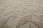 Kurzflor Teppich Rund Sand Beige aus Schurwolle "Hamptons THIRTYSEVEN" WECONhome