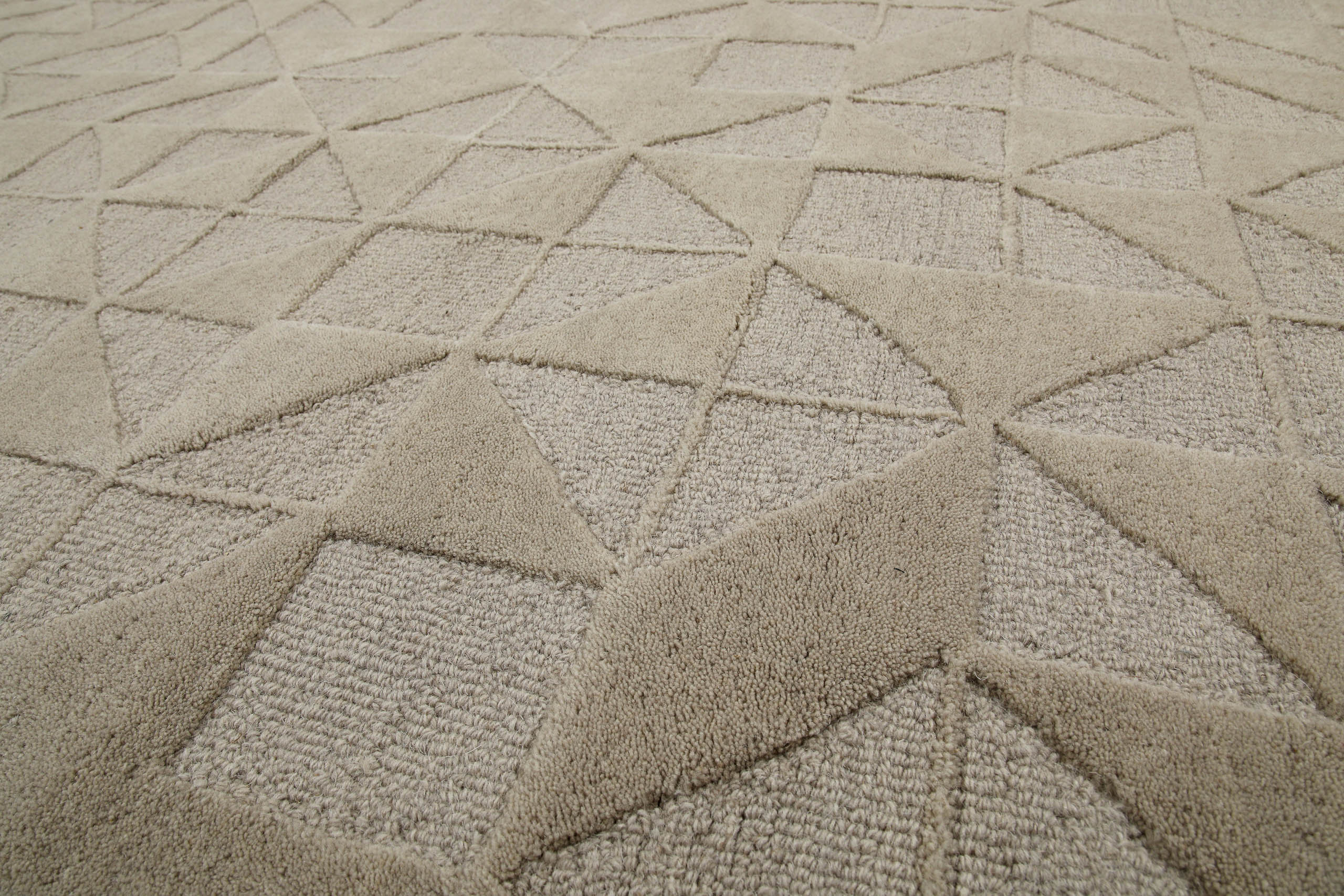 Kurzflor Teppich Rund Sand Beige aus Schurwolle "Hamptons THIRTYSEVEN" WECONhome