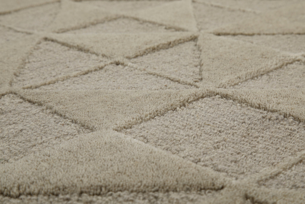 Kurzflor Teppich Rund Sand Beige aus Schurwolle "Hamptons THIRTYSEVEN" WECONhome