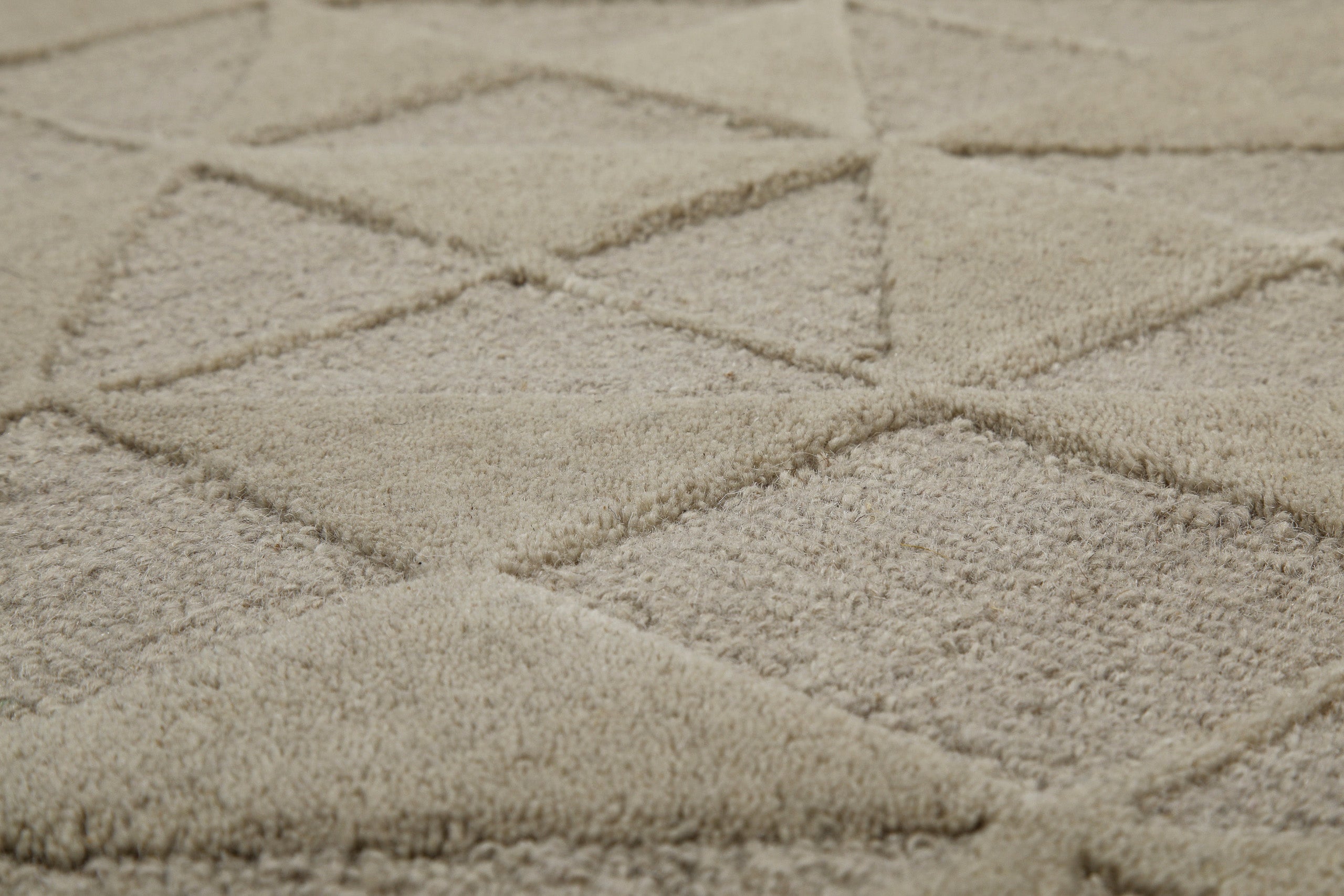 Kurzflor Teppich Rund Sand Beige aus Schurwolle "Hamptons THIRTYSEVEN" WECONhome
