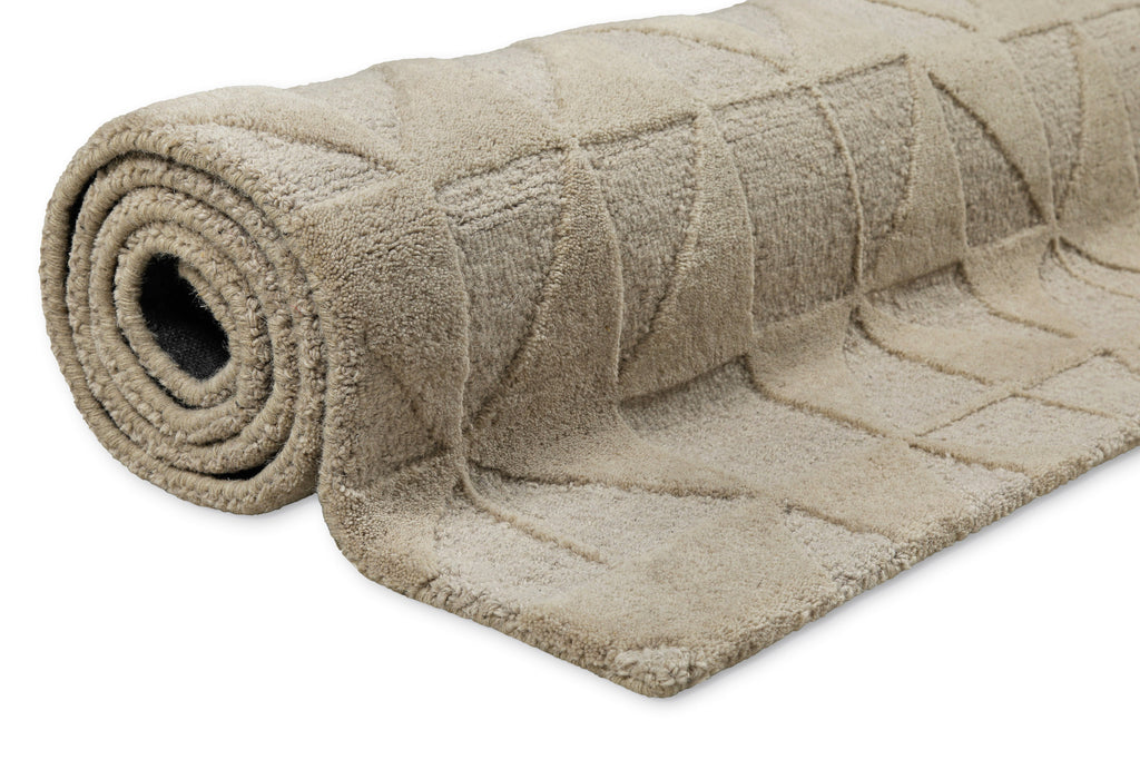 Kurzflor Teppich Sand Beige aus Schurwolle "Hamptons THIRTYSEVEN" WECONhome