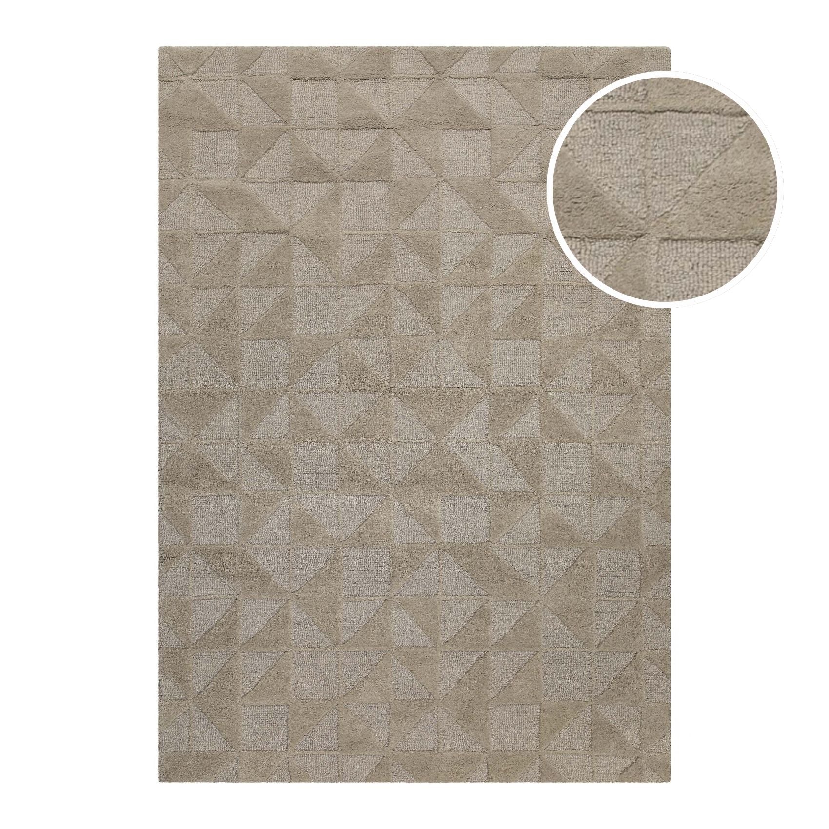 Kurzflor Teppich Sand Beige aus Schurwolle "Hamptons THIRTYSEVEN" WECONhome