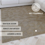 Kurzflor Teppich Rund Sand Beige aus Schurwolle "Hamptons THIRTYSEVEN" WECONhome