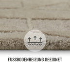 Kurzflor Teppich Sand Beige aus Schurwolle "Hamptons THIRTYSEVEN" WECONhome