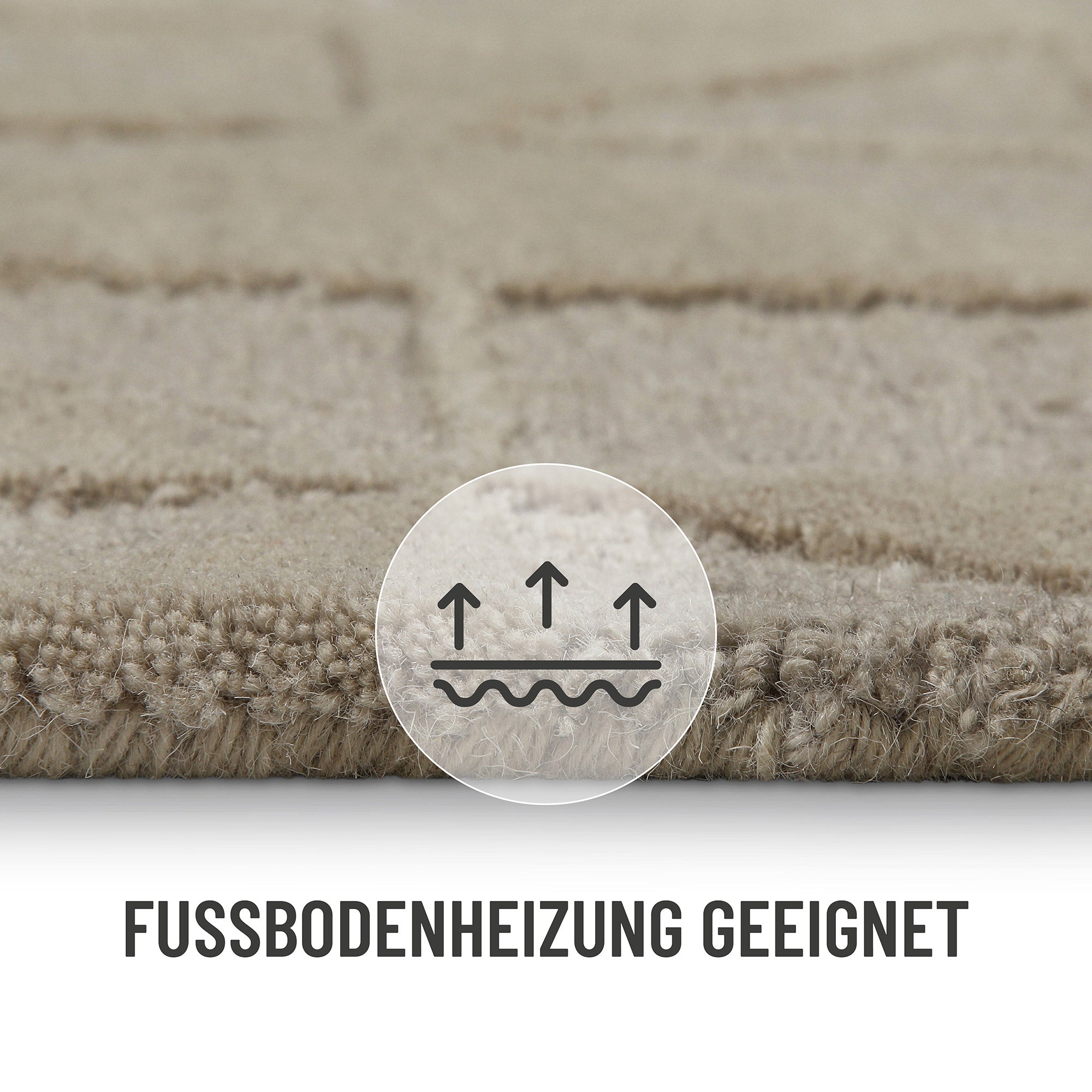 Kurzflor Teppich Sand Beige aus Schurwolle "Hamptons THIRTYSEVEN" WECONhome